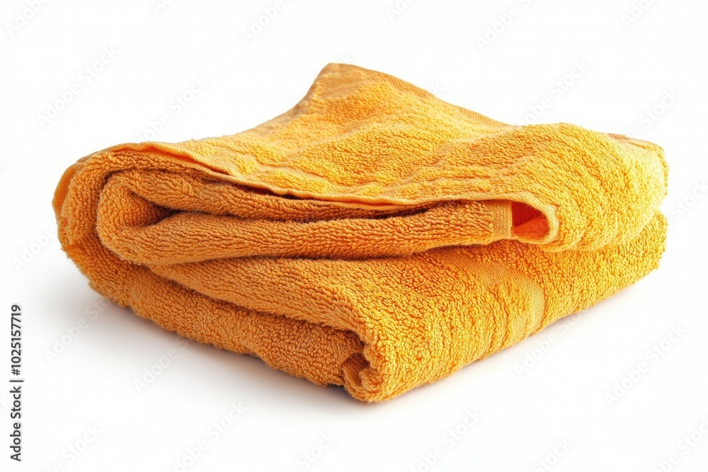 Poster A stack of orange towels neatly folded on top of each other