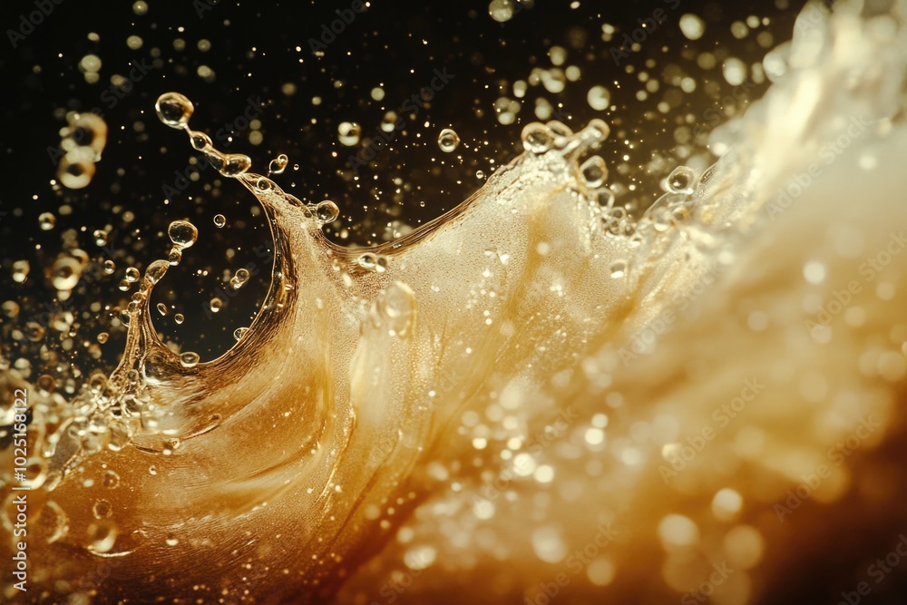 Sticker A close-up shot of a wave of water with visible bubbles