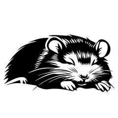 Hamster Sleeping Peacefully Vector Illustration