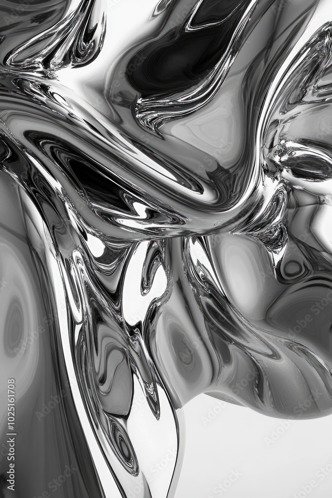 Poster A black and white photograph of a shiny object, suitable for use in editorial or creative contexts