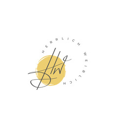hw letter logo, h letter logo, w letter logo, minimal, modern, vector monogram