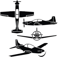 Training propeller airplne vector set