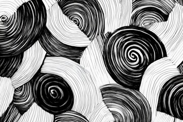 Hand drawn ink patterns with bold, sharp lines forming abstract geometric shapes