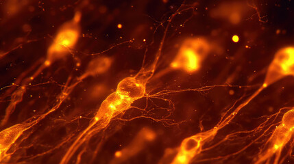 Obraz premium neurons in brain, scientific macro photo, brain activity, microorganism, microscope, biology, chemistry, anatomy, plasma, cell, molecule, nucleus, dendrite, axon, neurobiology