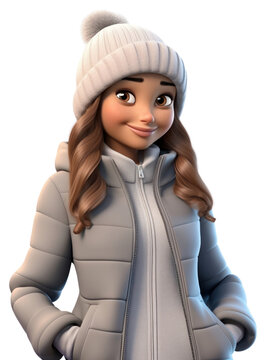 PNG Smiling cartoon jacket winter.