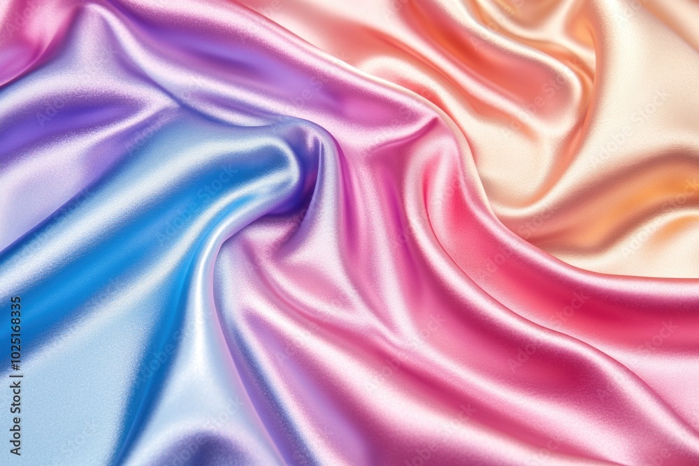 Poster close-up shot of pink and blue fabric with intricate patterns