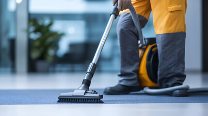 Fototapeta premium cleaner on a floor