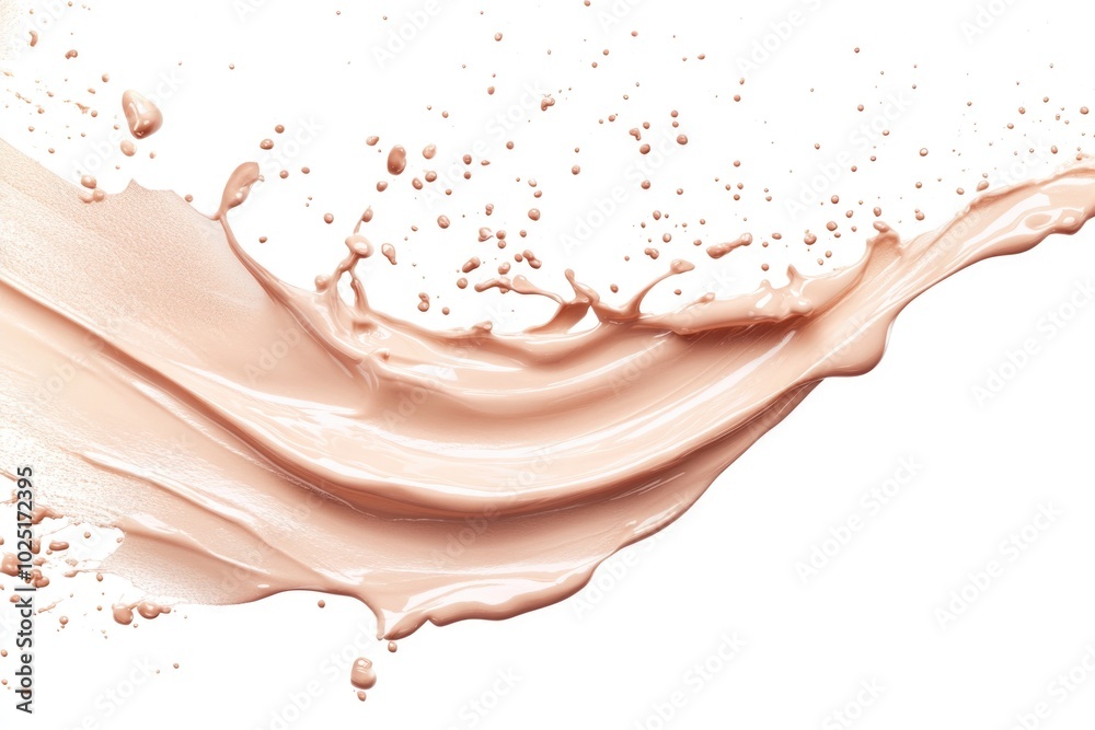 Poster a close-up shot of a liquid splash on a white background, great for use in science or technology ill