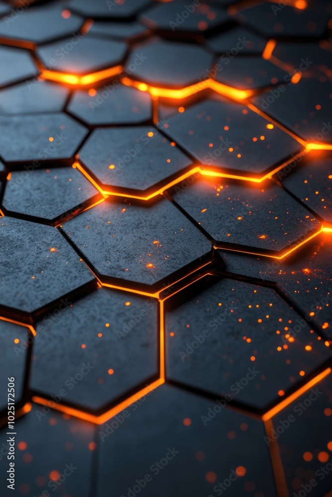 Poster a detailed view of interconnected hexagons