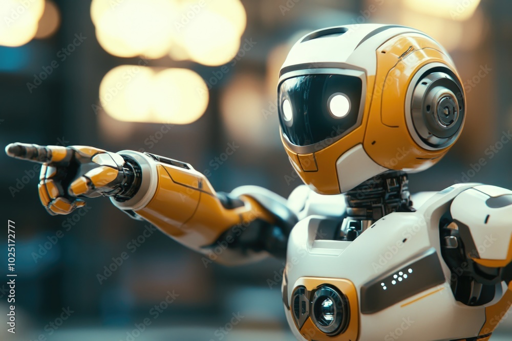 Aufkleber Close-up of a robot pointing at an object or person