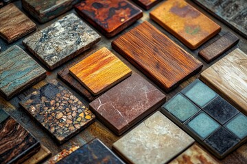 Fototapeta premium A close-up shot of variously colored ceramic tiles arranged together