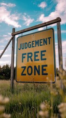 Fototapeta premium Yellow vintage road sign reading 