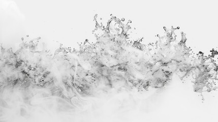 Fototapeta premium Bubbling Surface of Boiling Water with Steam, Isolated on White Background