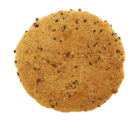 Savory filled biscuits with peanut filling isolated on white, top view