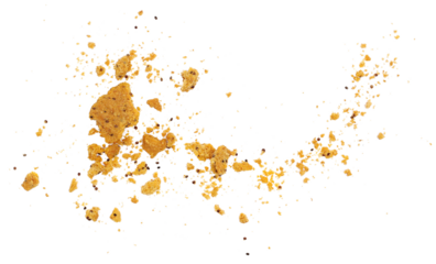 Biscuits with crumbs isolated on white, clipping