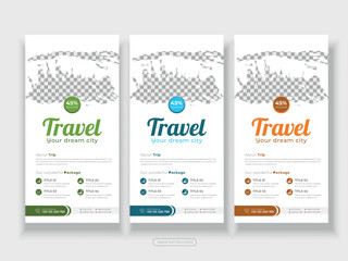 Creative Travel or tour agency rack card dl flyer social media Instagram post-Facebook cover page timeline web ad banner template design