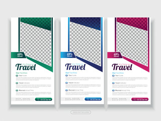 Travel or tour agency rack card dl flyer social media instagram post Facebook cover page timeline web ad banner template design template
