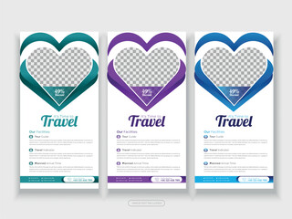Travel or tour agency rack card dl flyer social media instagram post Facebook cover page timeline web ad banner template design template
