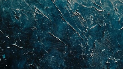 Obraz premium Dusty scratched and scanned old film texture of a metal surface, closeup; dark blue color for backgrounds 