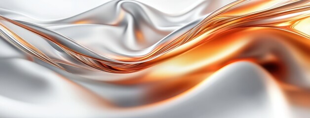 Abstract background with copper waves and smooth lines, soft focus on a white background, creating an elegant atmosphere for design or presentation