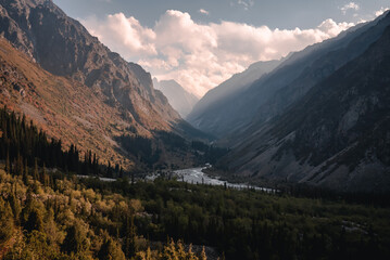 View of Ala Archa national park in Kyrgyzstan