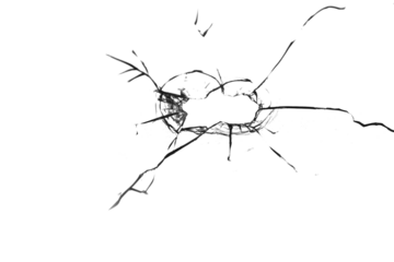 Texture of broken glass on a transparent background