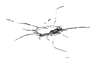 Texture of broken glass on a transparent background