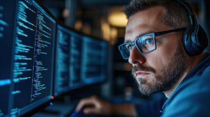 Ethnically diverse group of IT professionals solving cybersecurity issues, showcasing the global nature of technology and security