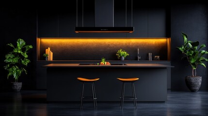 Modern kitchen with stainless steel appliances and minimalistic design, representing contemporary living and functionality