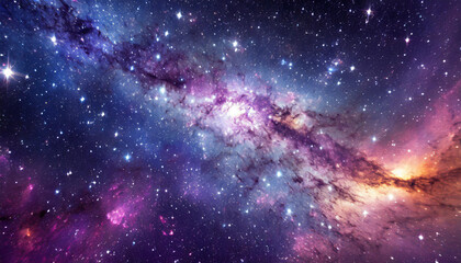 Vast cosmic landscape showcasing colorful nebulae and twinkling stars in deep space