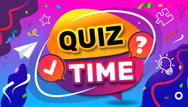 Quiz time label with question mark. Quiz time text effect, font editable, typography, 3d text. Quiz time emblem for business, marketing and advertising.
