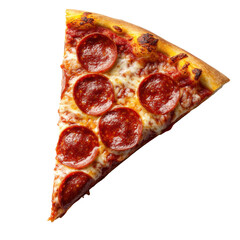 Pizza slice isolated on transparent background.