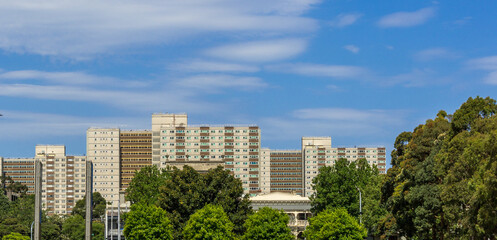 Melbourne Brutalist Style Architecture. Public Housing Towers and Commission Flats. Post-War Suburban Expansion and Residential Architecture. 