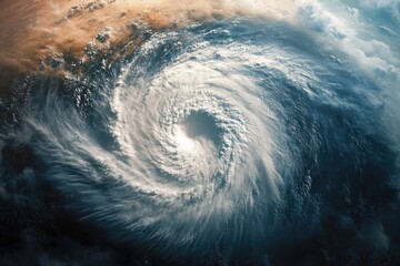 Fototapeta premium Aerial View of a Cyclone in the Ocean