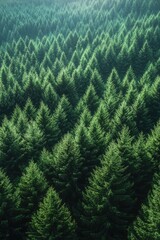 Fototapeta premium Lush Evergreen Forest Stretching into the Distance