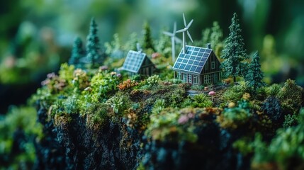 Sustainable City Showcase: Green Buildings with Solar Panels for Modern Living