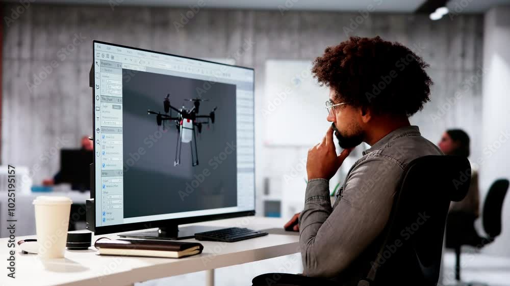 Leinwandbilder engineer doing 3d cad model design on computer