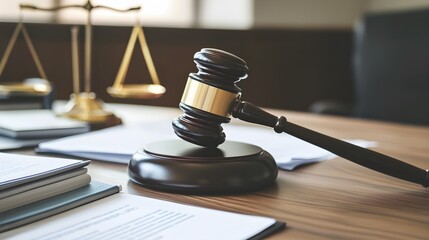 Close-Up of Gavel on Legal Documents