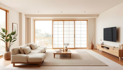 Japandi Minimalist Living Room