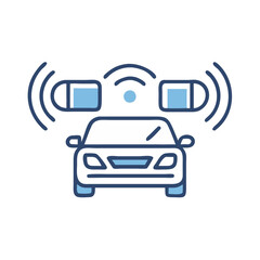 Driver monitoring system icon with sensors tracking driver attention