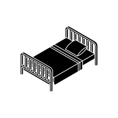 Bed is made isolated. Bd with blanket and pillow