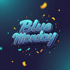 Blue Monday sign says Monday Blue
 