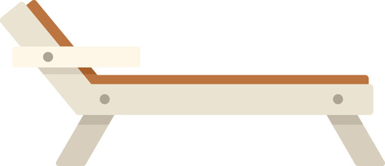 This illustration features a wooden beach lounge chair, perfect for depicting themes of vacation, relaxation, and summer vibes © anatolir