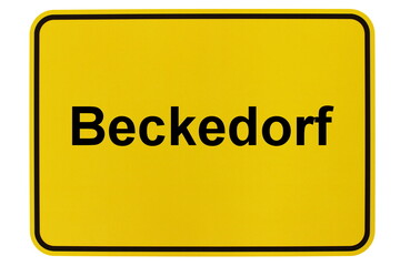 Illustration eines Ortsschildes der Gemeinde Beckedorf in Niedersachsen