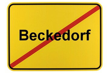 Illustration eines Ortsschildes der Gemeinde Beckedorf in Niedersachsen