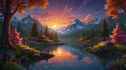 sunrise in the mountains