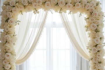 Elegant Wedding Ceremony Backdrop with White Roses