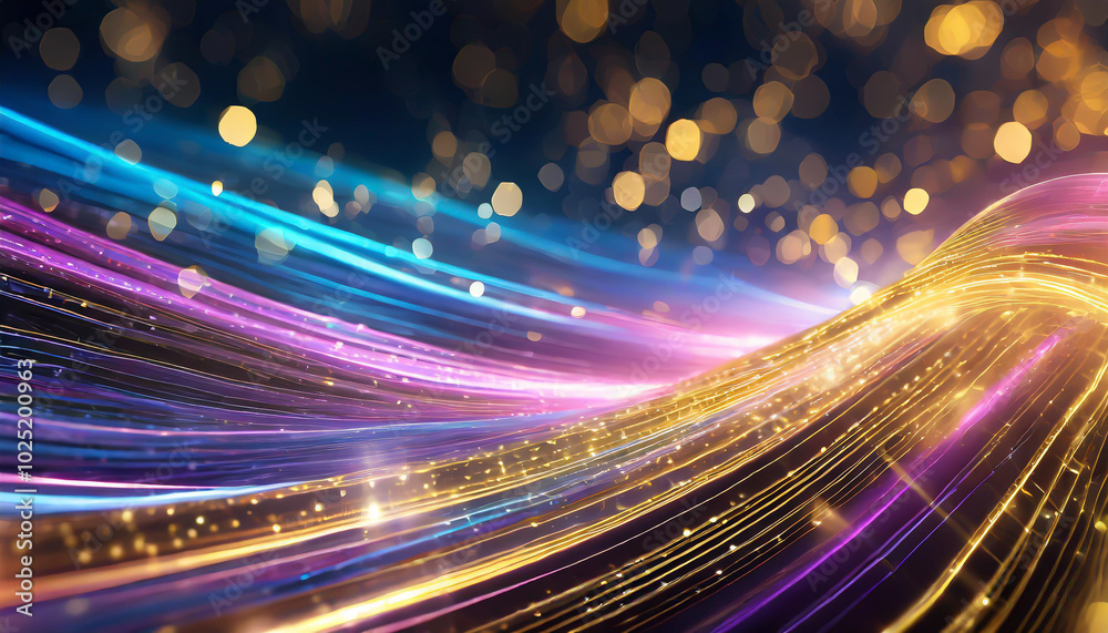Poster vibrant flowing lights create an enchanting display of colors and sparkling effects in a dynamic abs