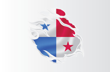 Panama flag ripped icon illustration