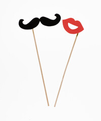 festive paper accessories for halloween party isolated on white background